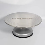300mm 304 Stainless Steel Cake Decorating Turntable, Manual Rotating Baking Turntable with Lock and Scale