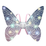 2025 New Light Up Butterfly Wing Costume with Light and Music Children Electric Butterfly Wing for Kid Birthday Halloween