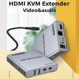 60M USB KVM HDMI Extender 1080P over CAT5e Cat6 RJ45 Ethernet Cable Audio Video Transmitter Receiver Signal Extension Converter