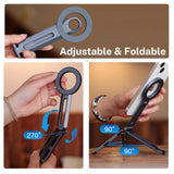 Foldable Magnetic Phone Tripod Stand Portable Travel Hands-Free Video Shooting Holder for iPhone & Android on Desk Plane Train
