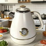 Handmade Decals Electric Kettle 1.7L 1850W Retro Design Auto Power Off 304 Stainless Steel Teapot For Quick Boiling EU Plug