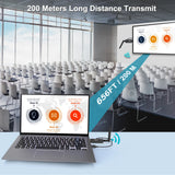 5G 200M Wireless HDMI Transmitter and Receiver Laptop PC TV Meeting Projection Audio Video Display Adapter No Need Wifi Internet