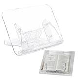 Portable Acrylic Book Stand Foldable Design Easy Use Reading Stand Angle Adjustable Cookbook Stand Desktop Organizer