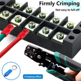 200pc Ring Terminals M3/M4/M5/M6 Insulated Ring Connectors 22-16/16-14/12-10AWG Electrical Crimp Terminal Connector Assorted Kit