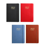 A5 Diary Notebook, 2023 Monthly Journal Notepad 180 Sheets 360 Pages Writing Pads PU Leather Cover for Business Work Supplies