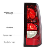 2PCS Red Black Rear Left Right Tail Lights 55112990AC Waterproof Brake Lamps Replacement 1500 2500 3500 2007