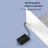 5 in 1 USB C HUB with Card Reader Type C to USB 3.0 Adapter Memory Card Splitter Supports TF/SD/CF/XD/MS Cards