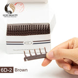 Hair Extensions Tools 6D Hair Buckle Tools 40 Pcs 6D Hairs Extension Machine 6D-2 Hairs Comb Medium Brown Beige Black Color Hair