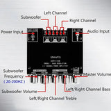 DC 12-24V Digital Amplifier Module Left/Right Channels + Subwoofer Output BT SZM & AUX Audio Input for 20-100W 4-8Ω Loudspeaker