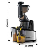 Cold Press Juicer - Slow Masticating Juice Extractor with Wide Feed Chute (Compact Design, 80 RPM, Ultra-Quiet 40dB,Easy Clean）