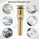 Stainless Steel Push and Seal Pop Up Drain Overflow Free Design Chrome Finish Ideal for1/4 Inch Sinks Modern Bathroom Sink Drain