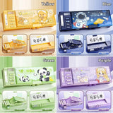 New Double Layer Pencil Case Large Capacity with Combination Lock Stationery Box Mechanical Pen Box School Office