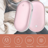 2-in-1 Electric Hand Warmer USB Rechargeable 5000mAh Power Bank Mini Handwarmer 3 Levels Double Side Heating for Home Office Use