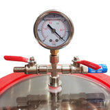 2 Gallon 8L Stainless Steel Vacuum Degassing Chamber Vacuum Defoaming Barrel For Silicone Resin AB Adhesive 20x24CM Acrylic Lid