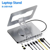 USB C Hub Stand for MacBook Pro, 10 in 1 Dock with 4K 60Hz HDMI, RJ45, SD/TF Card Reader, 4 USB 3.0 for IPad/MacBook Air/Laptop
