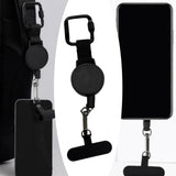 Retractable Phone Tether Lanyard Reinforced Steel Wire Locking Carabiner Holder Extendable for Outdoor Hiking Camping Travel