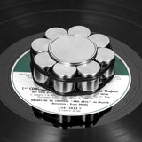 Stainless Steel Record Weight for LP Turntables - 550g Non-Slip Vinyl Stabilizer, Vibration Damping Disc Clamp 69x28mm