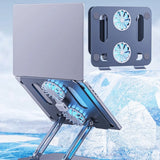 Carbon Steel Laptop Stand With Fan Anti-slip Pad Height Adjustable Laptop Cooler Silent Durable Tablet Stand for 10-17inch