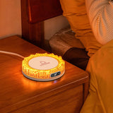Cup Heater 60W Mug Warmer Electric Hot Plate Lava Shape Warmer Coaster Milk Coffee Heating Pad with Colorful Lights 110V-220V