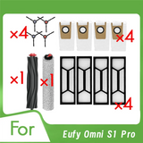 -14 PCS For Eufy Omni S1 Pro Self Emptying Robot Vacuum Main Side Brush Filter Dust Bags Durable & Easy To Install