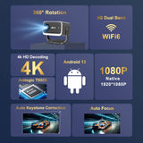 P20pro 2gb/16gb Smart TV Projector Android 13 Wifi6 BT Native 1080P Proyector Portatil for Home Theater