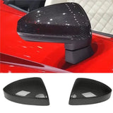 Car Snap-On Rearview Mirror Cover Carbon Fiber Side Wing Mirror Cover With Holes For R8 2016-2021 TT 8S 2015-2021