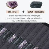 Far Infrared Heating Pad for Back Pain Relief - Amethyst & Tourmaline Gemstone Therapy Mat with Adjustable Temperature 80×50cm