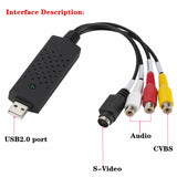 USB Audio Video Capture Card Adapter with USB Cable USB 2.0 to RCA Video Capture Converter For TV DVD VHS Capture Device