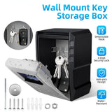 Alloy Key Lock Box Weatherproof Resettable 4 Digit Combination Key Storage Box Password Protected Wall Mount