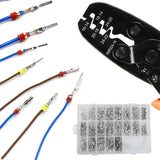 820pcs 21 Types Car Electrical Wire Connector Pin Terminal 1/1.5/1.8/2.2/2.8/3.5mm Removal Non-Insulated Male Female Crimp Pins