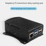 GW-For Raspberry Pi 5 Aluminum Alloy Case Metal Shell Heatsink With Cooling Fan For Raspberry Pi 5 Parts