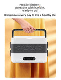 2.4L Double-layer Heated Lunch Box 220V Electric Heating Insulated Lunch Box 304 Stainless Steel Inner Pot Lunch Heater