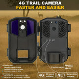 SunGusoutdoors Hunting Trail Camera with Live Video APP, Wireless GSM, Wildlife Photo Traps, 14MP, 4G LTE, Cloud APP, 2.7K