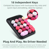 High Quality Colorful Wireless Numeric Keypad Silent Rechargeable Mini Portable Keypad External Keyboard Office