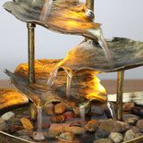 28 x 15 x 25CM Tabletop Water Fountain with LED Lights Desktop Fountain Mini Waterfall Indoor Tabletop Fountain Water Feature