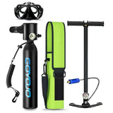 Mini Diving Cylinder 0.5L Scuba Diving Gear Set with Diving Mask Oxygen Bottles Hand Pump For Scuba Diving Underwater Breathe