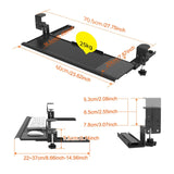 Keyboard Tray Pull Out Slider Track Adjustable Heavy-duty Easy to Install No