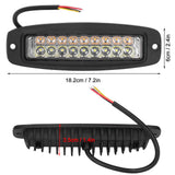 18W LED Warning Light Dual Color Yellow & White 2800lm IP67 Waterproof Strobe Lamp for Jeep Truck Car SUV Modified