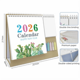 Decorative Desk Calendar Triangular Support Exquisite Patterns Custom Planner Binding Calendar Stable Support Office Calendar