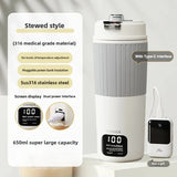 650ml Portable Electric Kettle Boil Water Cup Thermo Pot Smart Teapot Temperature Adjustment Kettle Travel Heating Cup 220V