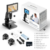 G2000 7 Inch IPS 1080P Digital Biological Microscope Magnifier 2000X 12MP Video Microscope Camera for Electronics Soldering