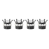 4pcs Copper Core Car Bling Rhinestone Black Crown Wheel Tire Valve Caps