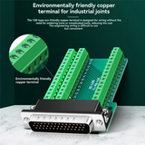 HDB44 Solderless Connector Industrial 3 Rows D-SUB 44Pin P Hole Plug Breakout Terminal Board Adapter