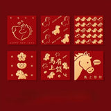 30Pcs Cute Design Horse Year Red Envelopes Creative Style Red Color Lucky Money Envelopes Small Size New Year Red Envelopes