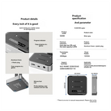GW-M2 20Gbps Two Bay SSD Docking Station Dual Bay Offline USB C To NVME PCIE Docking Station One-Key Offline Clone SSD Dock US P