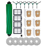 24 Pcs Kit For Robot Vacuum Cleaner: 1 Main Brush,6 Dust Bags,6 Mop Pads,4 Filters,6 Side Brushes And 1Cleaning Brush