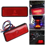 Universal Motorcycle Scooter Moped Rectangle LED Reflector Tail Brake Light Stop Lamp