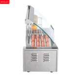 XEOLEO Electric Sausage Machine 5-7 Rollers Hot Dog Roller 750W Multifunction Hot Dog Machine Glass Hood With Acrylic Door
