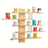 2025 New Wooden Rack Wall Mounted Storage Shelf For Figure Dolls Display And