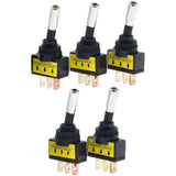 5 PCS LED Light Indicator SPST 2 Position 3Pin ON OFF DC12V Self-locking LED Switch ASW-15D 12MM Automotive Toggle Switch